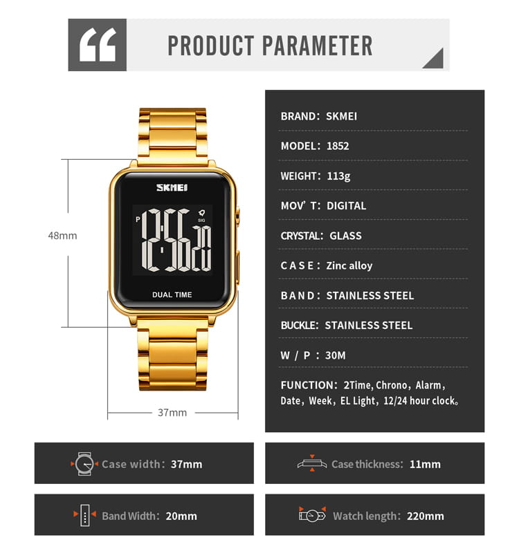 digital Watch 1852 | SKMEI Watch OEM Factory